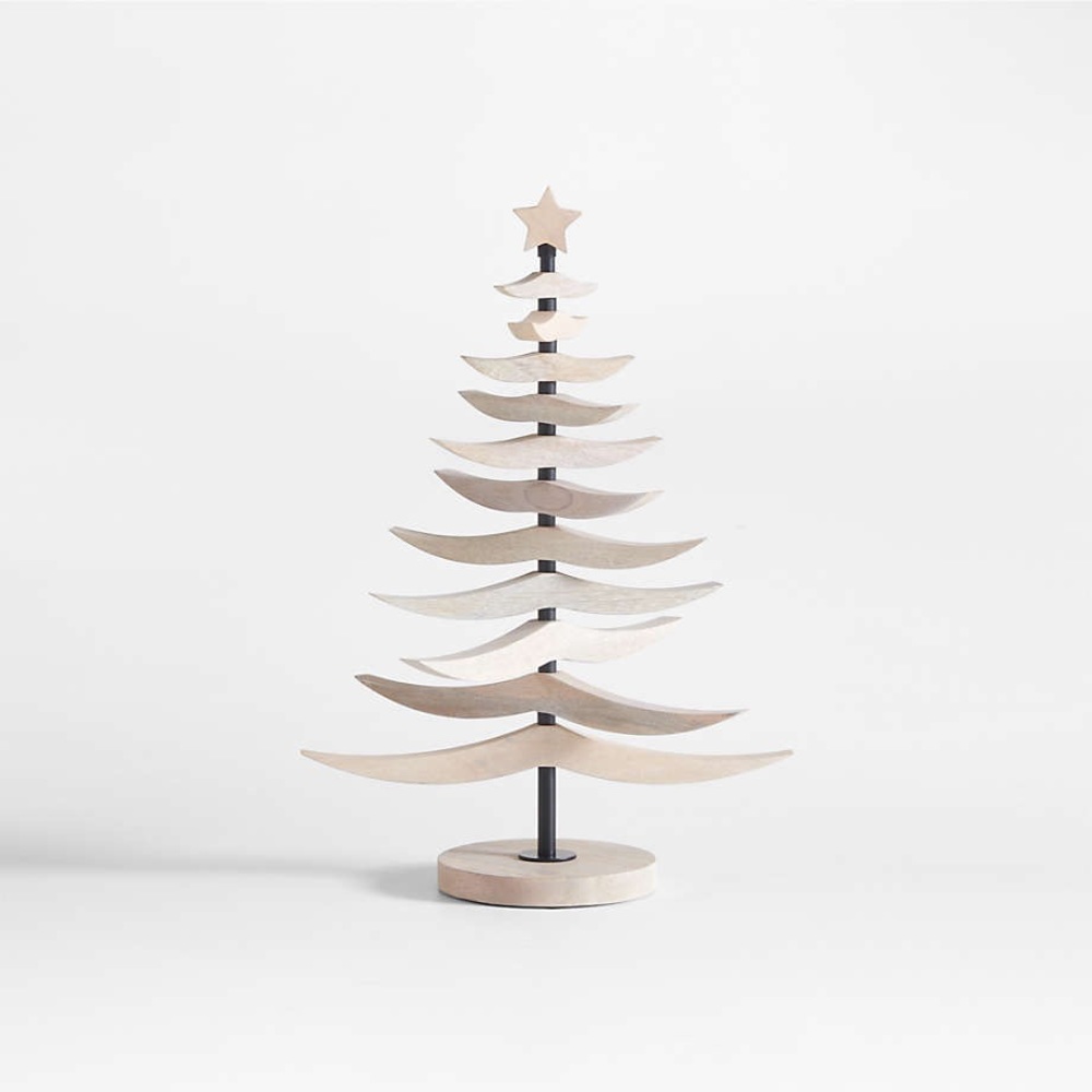 Crate&Barrel - Tannenbaum 25" Whitewashed Wood Christmas Tree - Picture 3 of 8